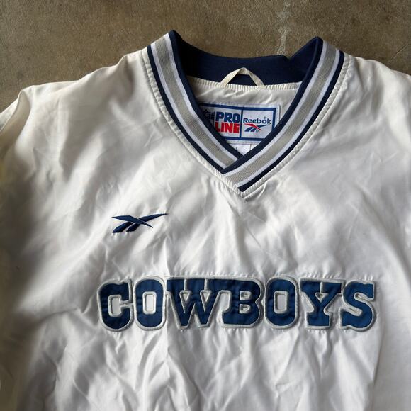 Vintage Reebok Pro Line NFL Dallas Cowboys Pullover Windbreaker Jacket Size L - Picture 5 of 5